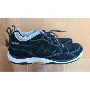 LL BEAN Tek 2.5 Hiking Black Suede Sz 9 Walking Shoes Outdoor Vertigrip Casual